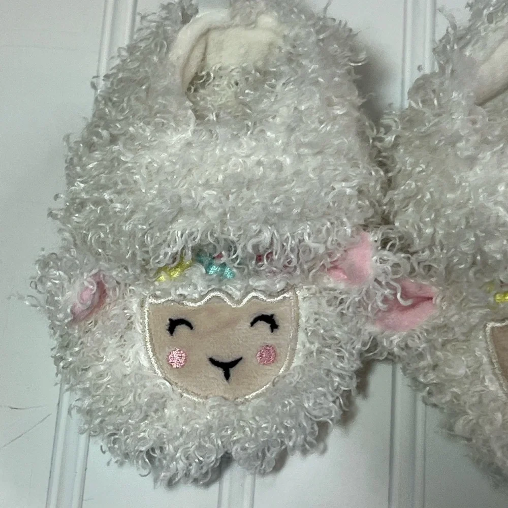 White Lamb Baby Girl Booties Size 2 Adorable